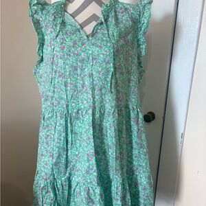 Time and Tru green purple sundress